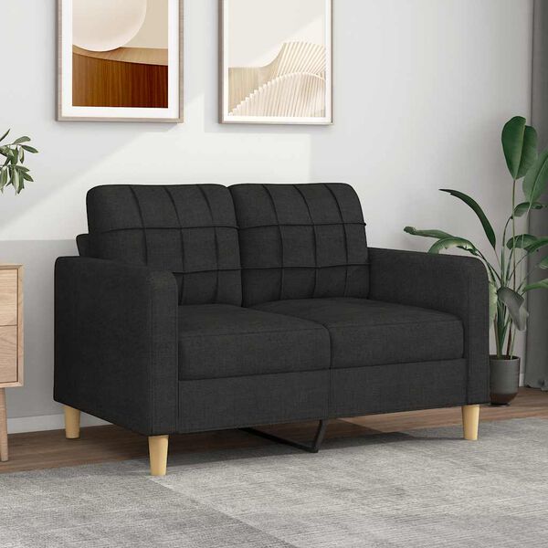 vidaXL 2-personers sofa 120 cm stof sort