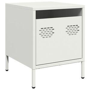 vidaXL sengebord 35x39x43,5 cm st&aring;l hvid