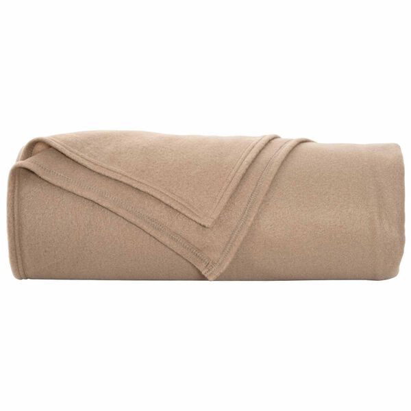 vidaXL Throw t&aelig;ppe Camel 210 x 140 cm Fleece