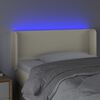 vidaXL sengegavl med LED-lys 103x16x78/88 cm kunstl&aelig;der cremefarvet