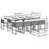 vidaXL spisebordss&aelig;t til haven 9 dele med hynder polyrattan sort