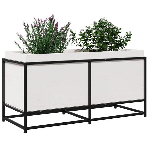 vidaXL plantekasse 100x40x50 cm massivt fyrretr&aelig; hvid