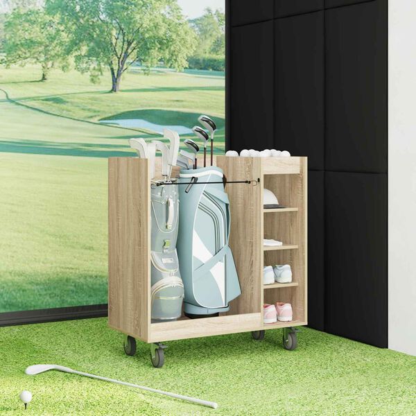 vidaXL Golf Skab med hjul Ensfarvet Sonoma eg 90 x 45 x 98 cm