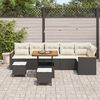vidaXL Havesofa S&aelig;t 9 pcs Sort polyrattan