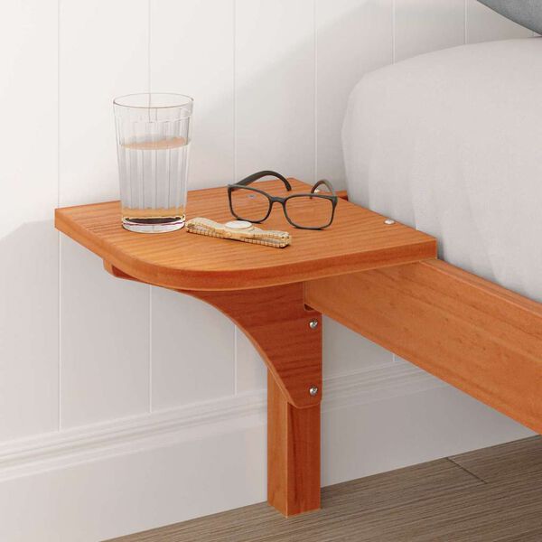 vidaXL Sengestel Voks brun 140 x 190 cm Massiv fyrretræ