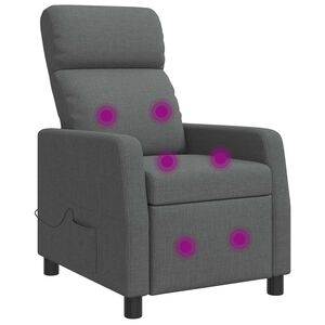 vidaXL Massage L&aelig;nestol M&oslash;rkegr&aring; Stof