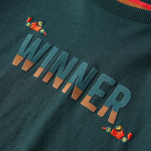 Lang&aelig;rmet T-shirt til b&oslash;rn str. 104 m&oslash;rkegr&oslash;n