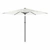 vidaXL haveparasol med st&aring;lstang 288x288x225 cm hvid