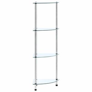 vidaXL reol 4 hylder 30x30x100 cm h&aelig;rdet glas transparent