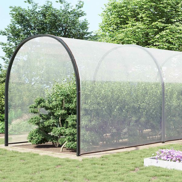 vidaXL Presenning med &oslash;jer Transparent 12 x 12 m Polyethylen