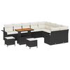 vidaXL Havesofa S&aelig;t 12 stk. Sort polyrattan