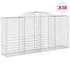 vidaXL buede gabionkurve 30 stk. 300x50x140/160 cm galvaniseret jern