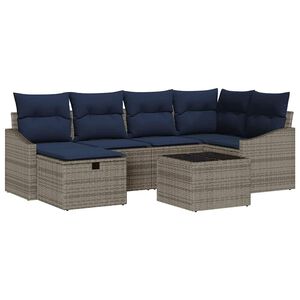 vidaXL Sofa S&aelig;t med pude 3 pcs polyrattan