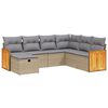 vidaXL havesofas&aelig;t 7 dele med hynder polyrattan beige