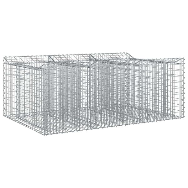 vidaXL Gabion h&oslash;jbed S&oslash;lv 150 x 100 x 60 cm Galvaniseret st&aring;l