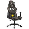 vidaXL gamingstol med massagefunktion + fodst&oslash;tte stof sort camouflage