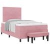 vidaXL Box spring seng med hovedg&aelig;rde Lyser&oslash;d 200 x 120 cm Fl&oslash;jl