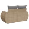 vidaXL 2-personers havesofa med hynder polyrattan beige