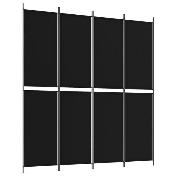 vidaXL 4-panels rumdeler 200x220 cm stof sort