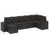 vidaXL sofas&aelig;t til haven 7 dele med hynder polyrattan sort