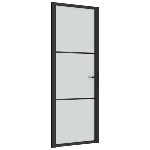 vidaxL dør 76x201,5 cm mat glas og aluminium sort