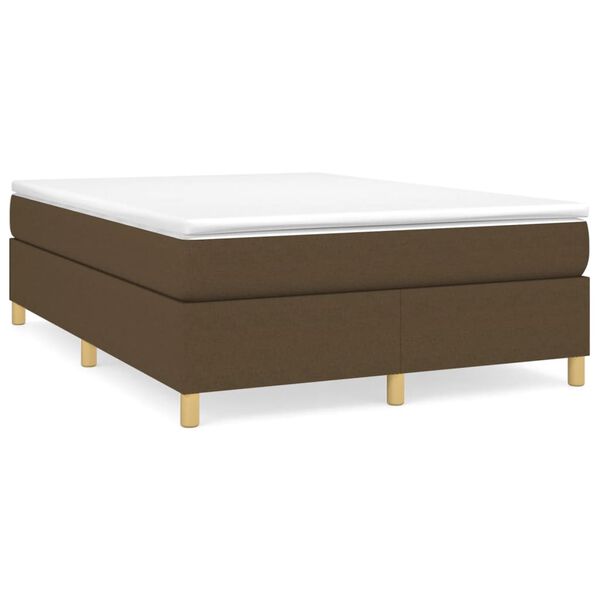 vidaXL Boxspring sengeramme 140x190 cm stof m&oslash;rkebrun