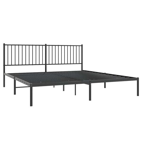 vidaXL sengeramme med sengegavl 183x213 cm metal sort