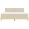 vidaXL LED Box Spring Bed med madras med LED Creme 180 x 200 cm Stof