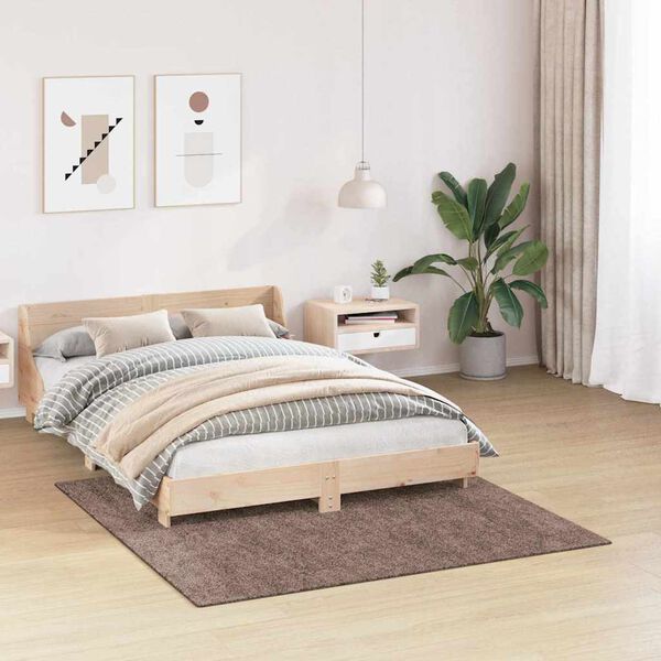 vidaXL Anti-slip Shaggy t&aelig;ppe Brun 160 x 160 cm PP