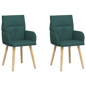 vidaXL Spisestole 2 stk. Stof M&oslash;rkegr&oslash;n 60 x 56 x 96 cm