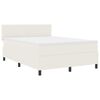 vidaXL Box spring seng Creme og hvid 140 x 190 cm Velourstof