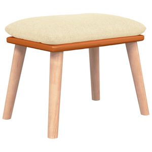 vidaXL fodskammel 45x29,5x35 cm stof og kunstl&aelig;der cremefarvet