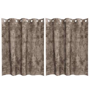 vidaXL Velour Gardiner 2 pcs Cappuccino 140 x 140 cm Fl&oslash;jl