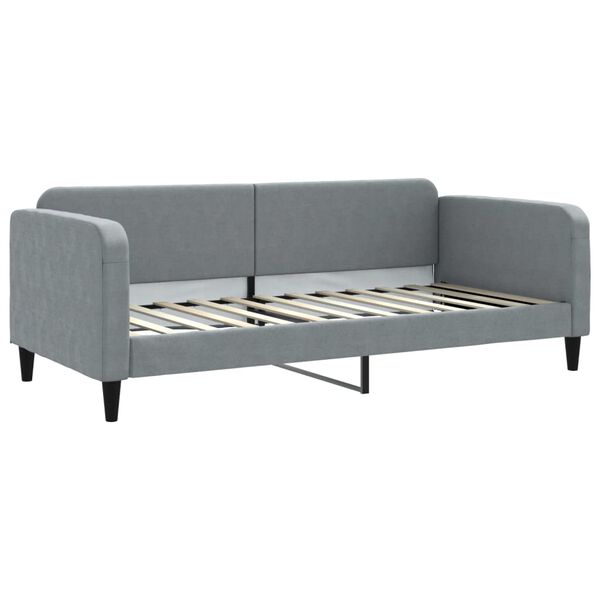 vidaXL daybed med udtræk og skuffer 90x200 cm stof lysegrå