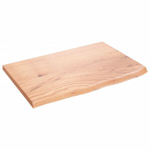 vidaXL bordplade 60x40x2 cm behandlet massivt eg lysebrun