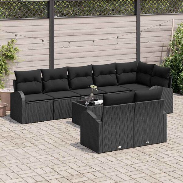vidaXL Havesofa Sæt 9 pcs polyrattan