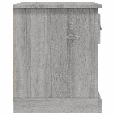 vidaXL sengeborde 2 stk. 39x39x47,5 cm konstrueret træ grå sonoma-eg
