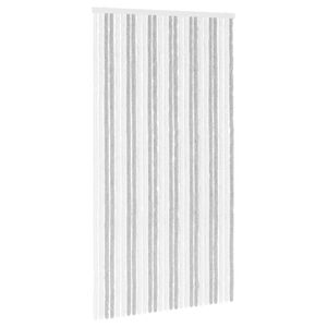 vidaXL Insektgardin i chenille Lys Gr&aring; og Hvid 118 x 220 cm 100% PP