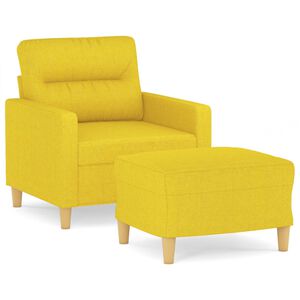 vidaXL sofastol med fodskammel 60 cm stof Lysegul
