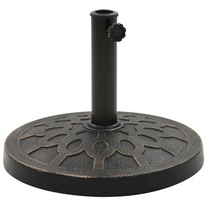 vidaXL parasolfod rund polyresin 13 kg bronzefarvet
