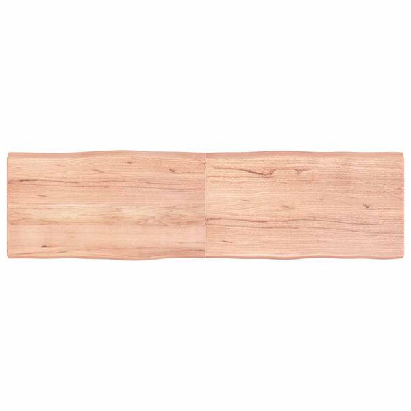 vidaXL bordplade 180x50x(2-6) cm naturlig kant behandlet tr&aelig; lysebrun