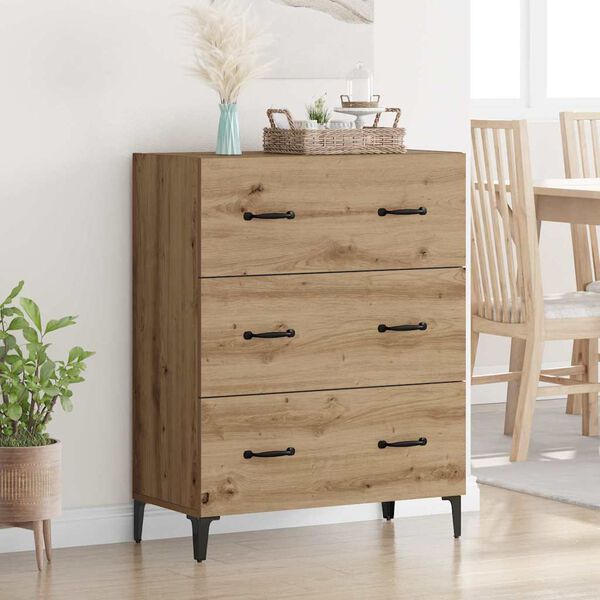vidaXL Sideboard med skuffe Artisan Egetr&aelig; 69,5 x 34 x 90 cm