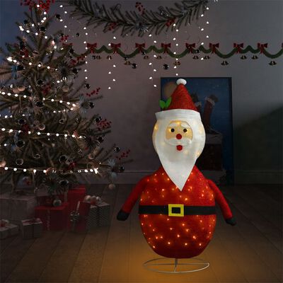 vidaXL dekorativ julemandsfigur m. LED-lys 120 cm luksuriøst stof