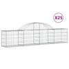 vidaXL buede gabionkurve 25 stk. 200x30x40/60 cm galvaniseret jern