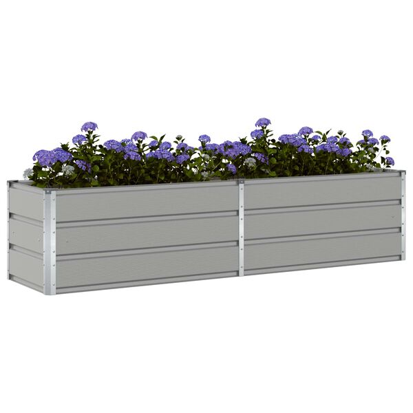 vidaXL Plantekasse Lysegr&aring; 480 x 50 x 45 cm Galvaniseret st&aring;l