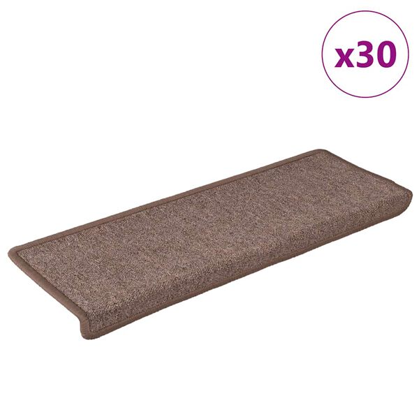vidaXL trappem&aring;tter 30 stk. 65x21x4 cm brune rektangul&aelig;re kanter