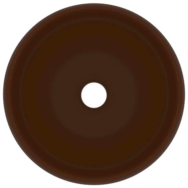 vidaXL luksuri&oslash;s h&aring;ndvask 40x15 cm rund keramik mat m&oslash;rkebrun