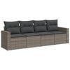 vidaXL sofas&aelig;t til haven 4 dele med hynder polyrattan gr&aring;