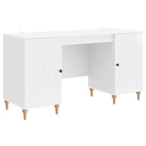 vidaXL Bord H&oslash;jglans hvid 142,5 x 50 x 75 cm Konstrueret tr&aelig;