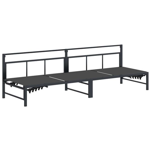 vidaXL Solstol Sort 200 x 62 x 59,5 cm Textilene